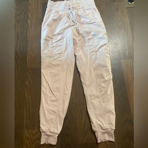 lululemon mid rise strawberry milkshake lined dance studio joggers full length